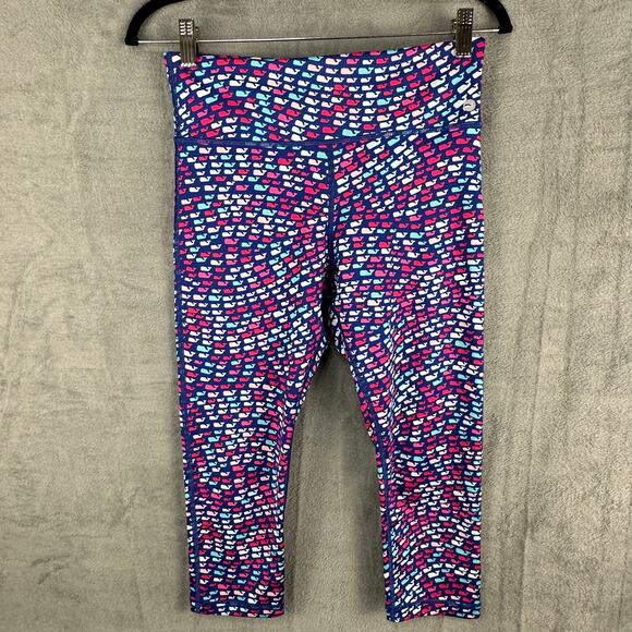Vineyard Vines Performance Leggings Womens Small Blue Whale Logo Cropped Workout - Picture 7 of 13